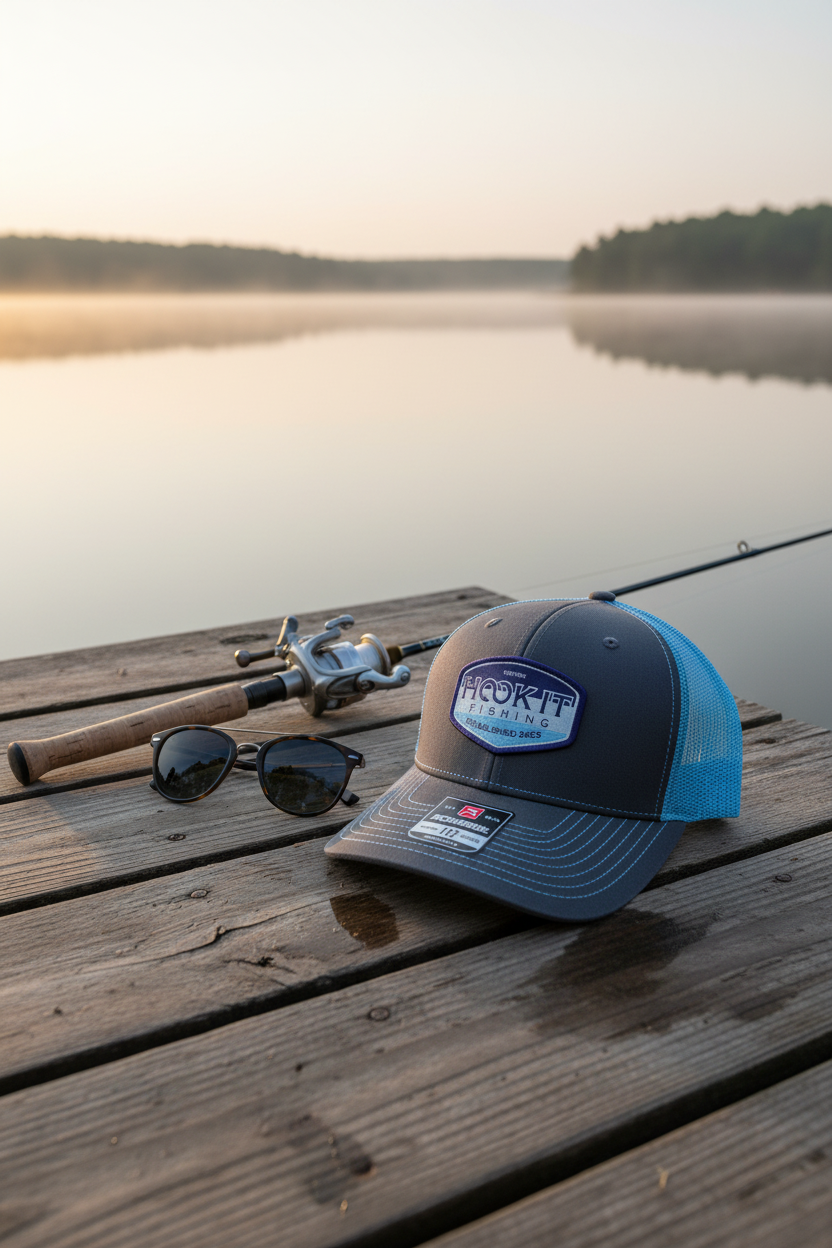 The Original Hook It Hat - Navy and Baby Blue Trucker Cap